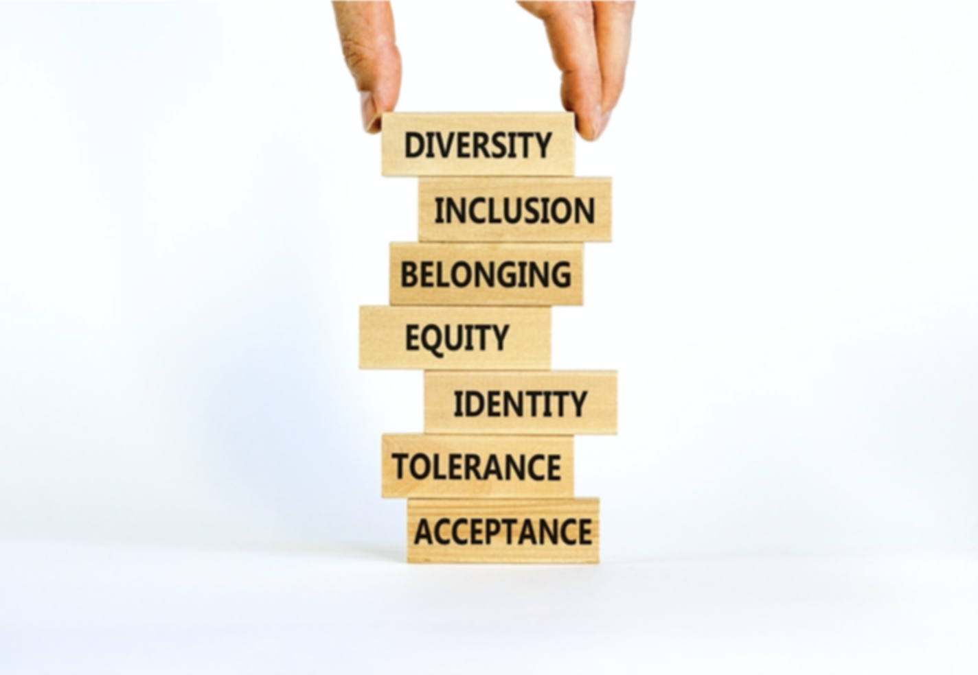 a pyramid of words like diversity equity and inclusion